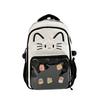 Schoolbag Japanese ins cute cat backpack pain bag transparent large-capacity schoolbag versatile casual shoulder bag