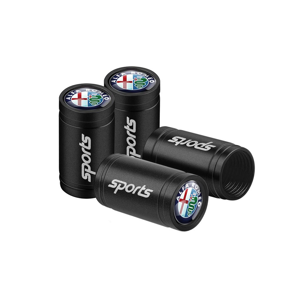 4Pcs Car Valve Caps Wheel Tires Air Tyre Stem Protective Cover For Alfa Romeo 159 147 156 164 166 Stelvio Giulietta MiTo Giulia