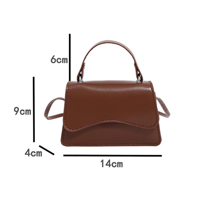 Fashion Women's New Flip Small Handbag Solid Color Shoulder Bag Minimalist Womens Crossbody Bag Soft PU Leather Small Square Bag