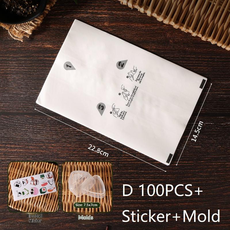 Onigiri Making Tool Set 20/100 Pcs Lovely Triangle Rice Ball Pack Bags Food Safe Sushi Mold for Homemade Bento Picnic