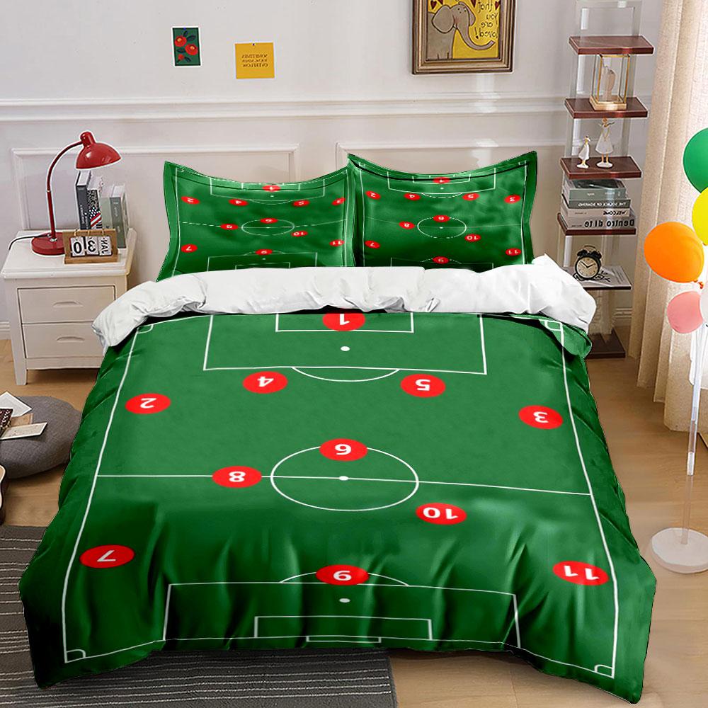 Campo da calcio con numeri. Set lenzuola Set copripiumino Copripiumini Federe(1*Copripiumino 2*Federe senza imbottitura piumone)