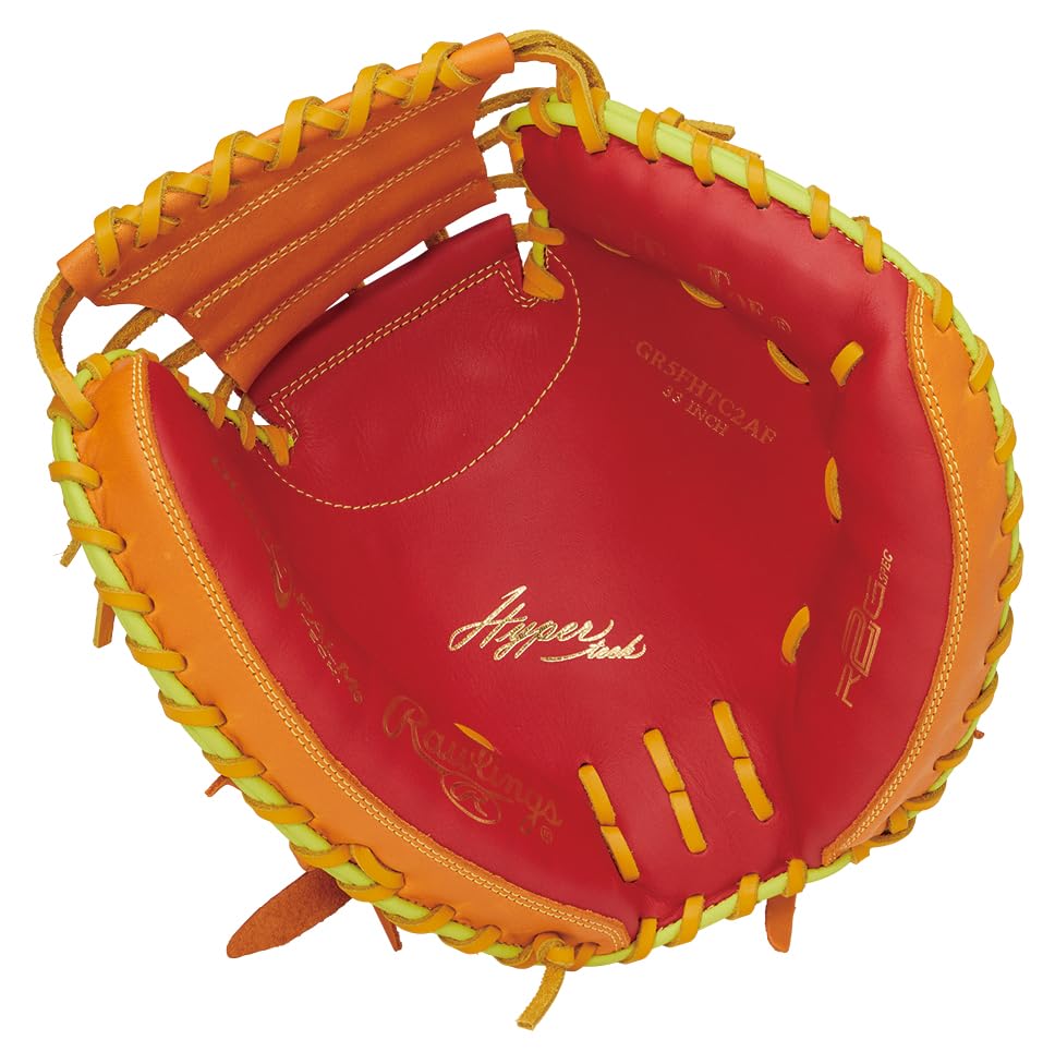 Rawlings Baseball HYPER TECH COLOR SYNC 33 Throw Glove, Softball, GR5FHTC2AF, Catcher's Glove, Scarlet/Orange, Inches, Right-Handed