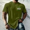 Men's Vintage Texture Print Short Sleeve T Shirt Loose Fit Casual Summer Daily Top Crew Neck Lightweight Breathable Fabric