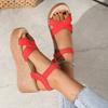 Sandals Women's Muffin Wedge Heel Platform Sandals Suede Women's High Heel Sandals