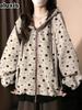 Street Style Star Printed Hoodie Sweatshirt for Women Spring New Loose College Style Zipper Open Cardigan Top