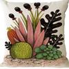 Plant and Flower Pillowcase American Pastoral Linen Pillowcase Cushion Cover Home Sofa Car