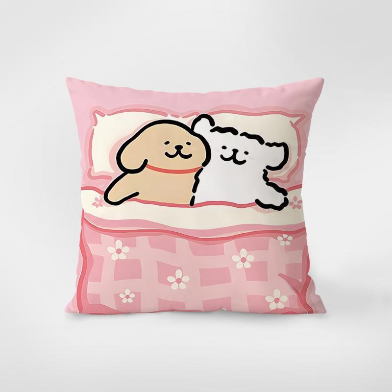 Korean Line Puppy Pillow, Fresh Sofa Pillow, Modern Chair Back Line Pillow Cover, Living Room Cushion Cover