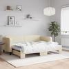VidaXL Daybed with Trundle Bed Cream 80x200 Cm Fabric 3196815