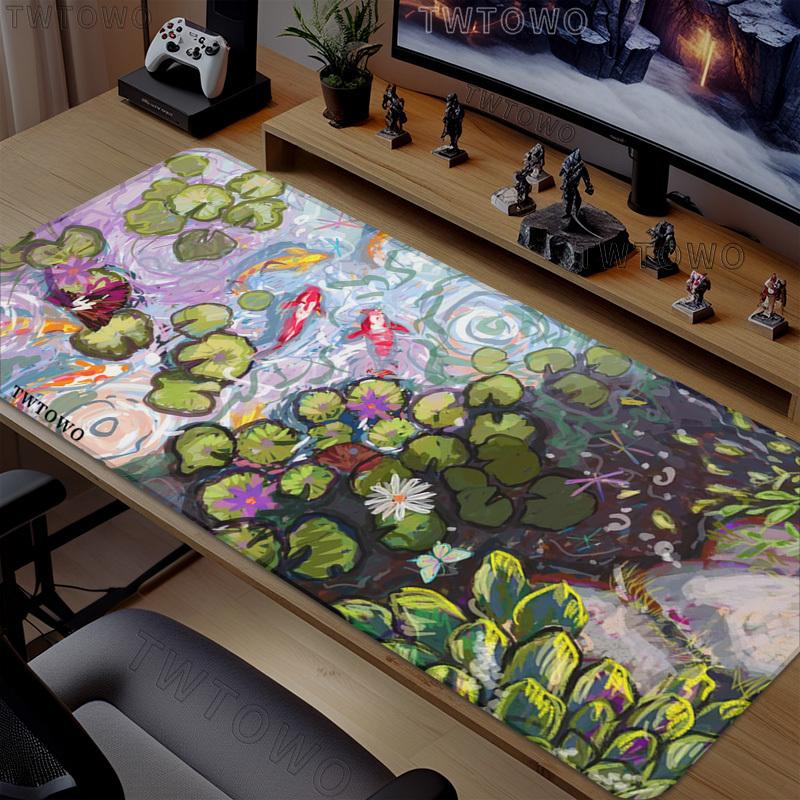 Chinese Style Koi Mouse Pad Gamer printon demand Custom New Large Mousepad XXL Mouse Mat Office Soft Computer Mouse Mats