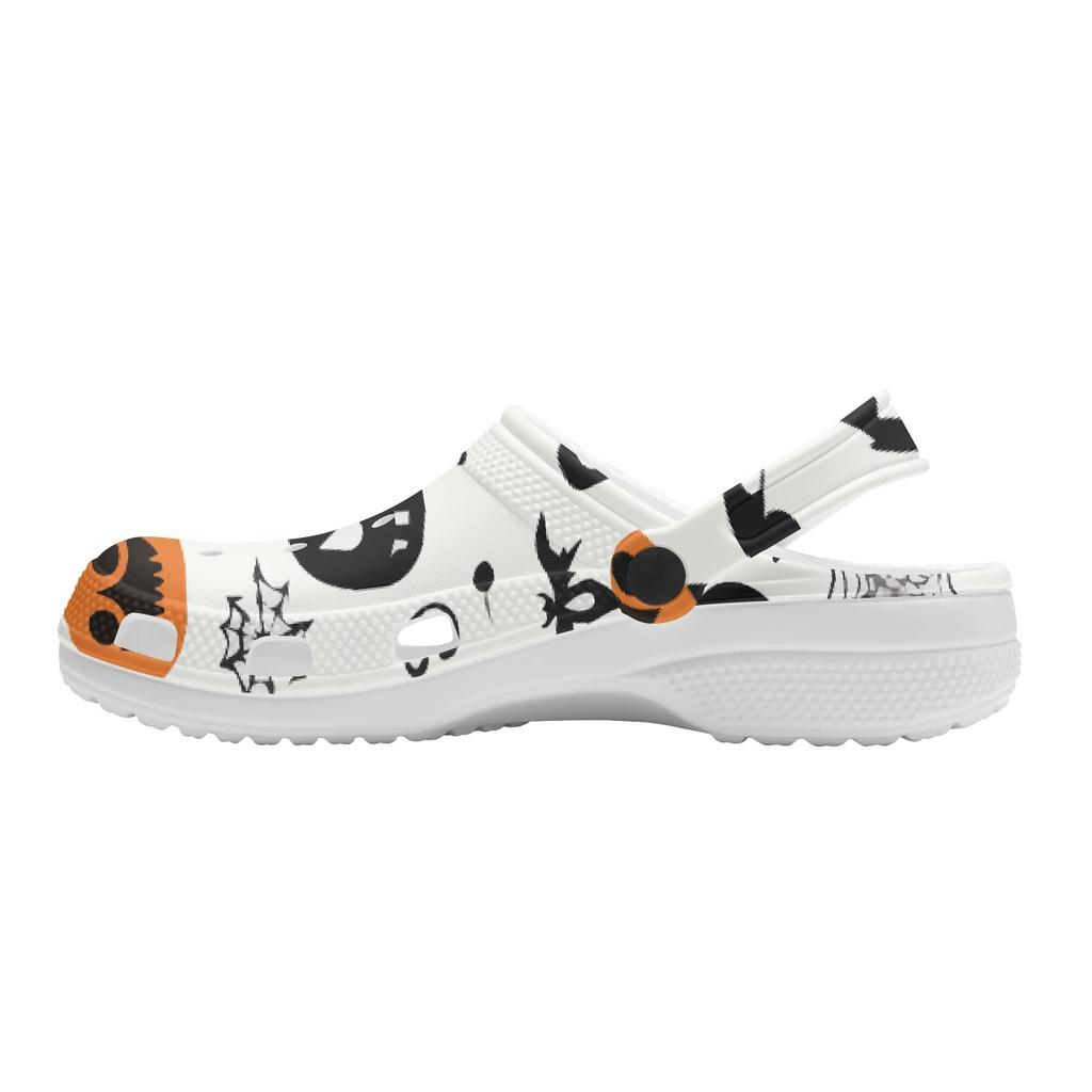 White Printed EVA Clogs for Women Men Ventilated Breathable Slip On Casual Shoes Lightweight Summer Sandals Daily Walking