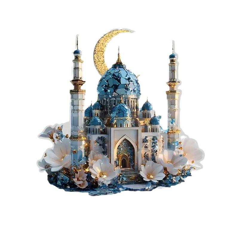 Transparent Castle Christmas Ornaments - Acrylic Decorations for Birthdays & Graduations