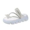 Fashion Women's Flat Slippers Toe Clip Bow Tie Rhinestones Anti-slip Slippers Shoes Leisure Beach Summer Fashion New Sandalias De Mujer