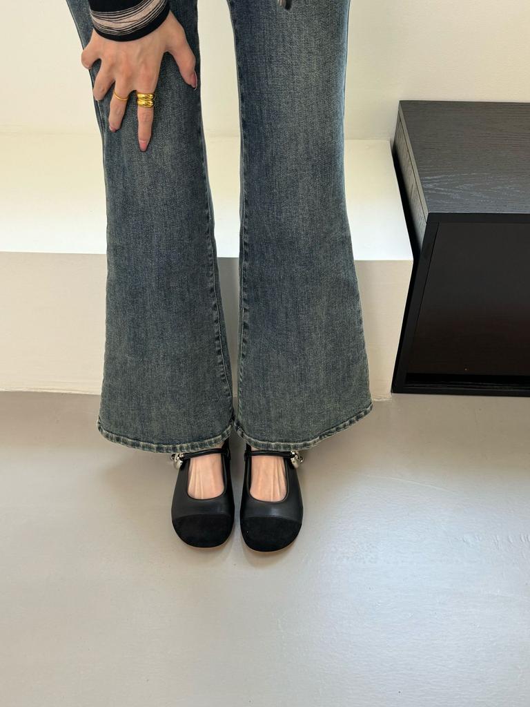 2025 spring new big head cute ugly shoes women wear versatile Korean version women's shoes small thick sole heightening single shoes women