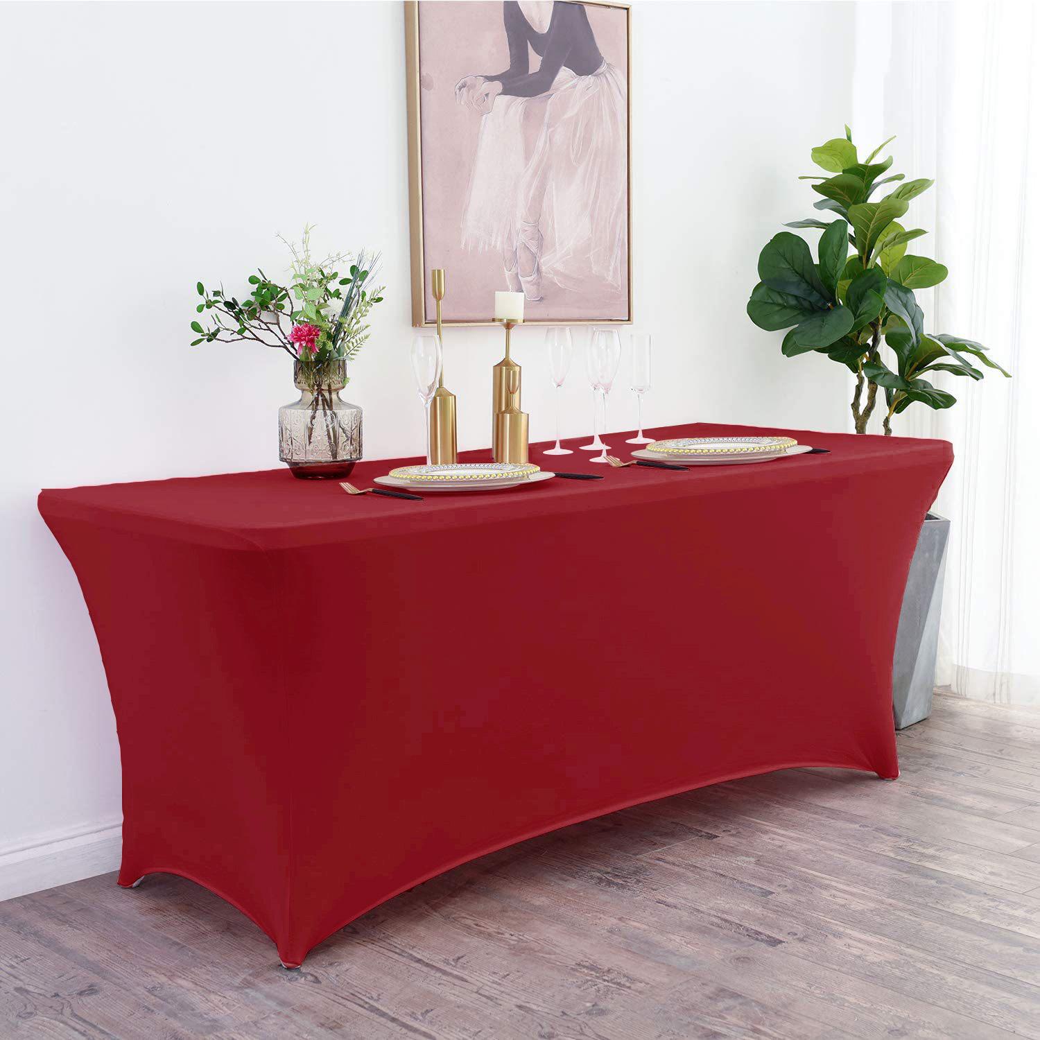 

Luxury Elastic Tablecloth for Weddings & Events - Solid Color, Full Wrap, Rectangular 180x60x75cm