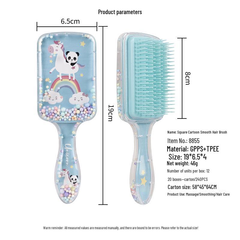 

Детская мультяшная прозрачная расческа для волос - Массажер для кожи головы в виде пузырькового шарика, Пластик, Для домашнего и салонного использования OPP Bag