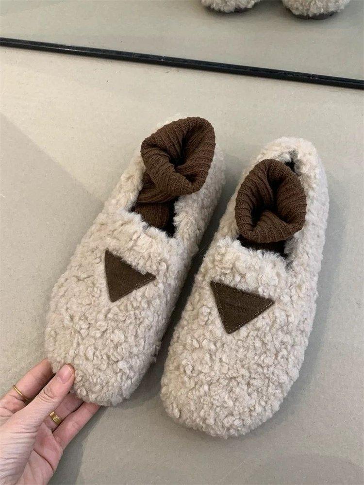 

Mao Mao shoes women winter Bo Ken can wear cotton ladyshoes women 2025 autumn and winter velvet lamb wool beans Internet celebrities warm tide 40