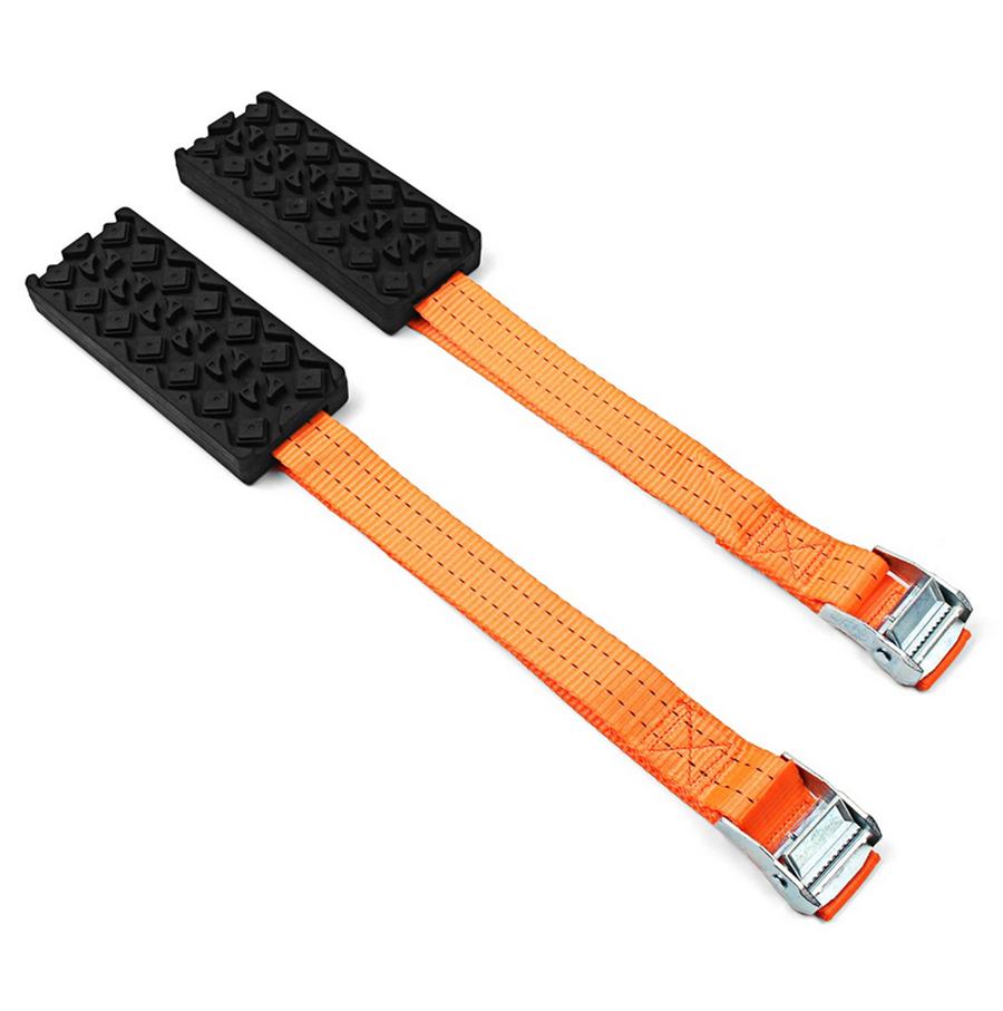 The item is a pack of 2pcs anti-skid snow chains for ties made of