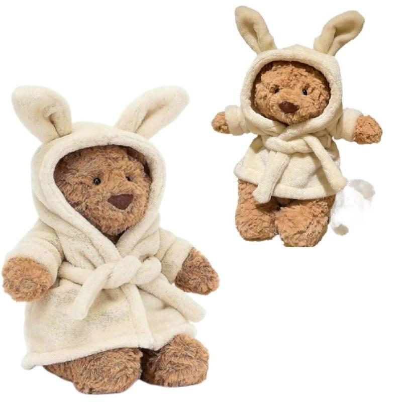 Adorable Bathrobe Bear Plush Toy Soft Comfort Doll Ideal For Kids And Adults