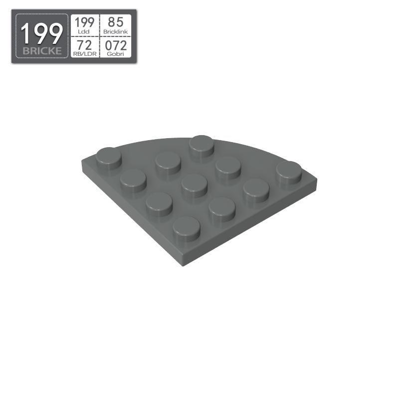 BRICKE 4x4 Round Corner Plate Arc, Compatible with Lego 30565, MOC Building Blocks, Small Parts Piece