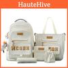 Girl School Backpack Five Piece Set With Letter Splicing Design For Teenagers
