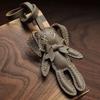 Handmade Genuine Leather Cute Small Flame Bag Pendant Car Key Chain Rope Ring Scarecrow Pendant Decoration New Pendant Bag Charm