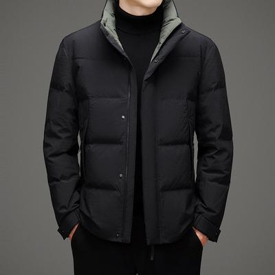 Down Jacket Men's Short Style Winter New Stand-up Collar White Duck Down Casual Warm Down Jacket for Young and Middle-aged People