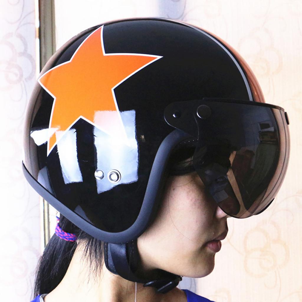 Visiera Antivento Universale a 3 Bottoni per Casco da Moto, Visiera Frontale Ribaltabile, Lente Antivento Sostitutiva per Casco da Moto