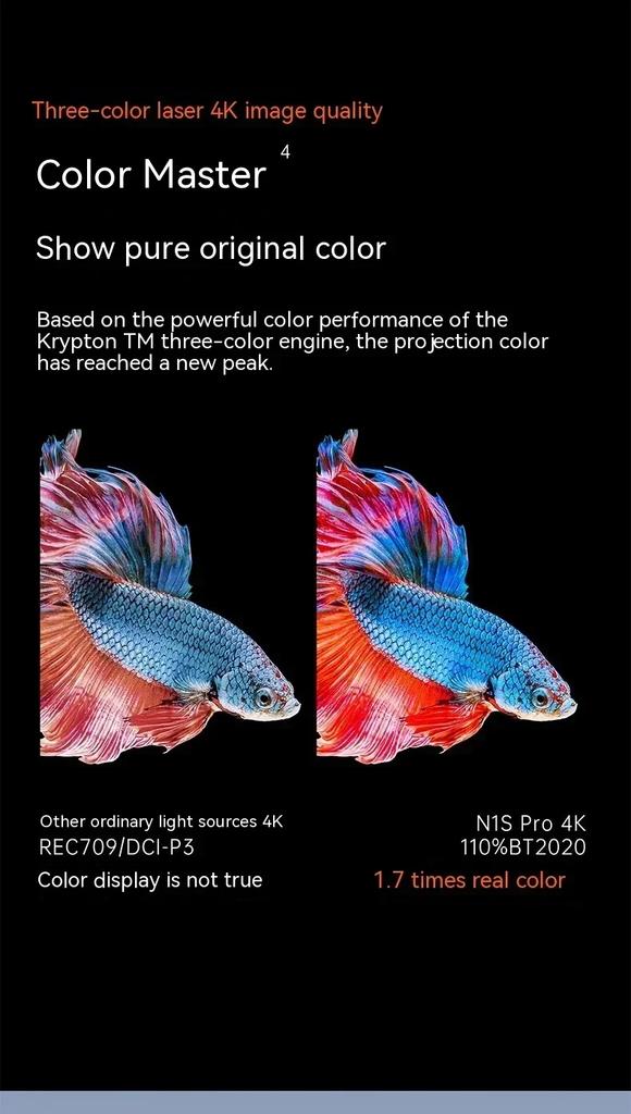 Jmgo N1s Pro Projektor 4k Ultra Hd 240hz Tricolor Laser Einstellbare Hifi Home Projektor Heimkino Tragbare Beamer Geschenke