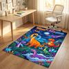 Dinosaur Theme Crystal Velvet Rug Personalized Custom Name Text Soft Floor Mat Home Decor
