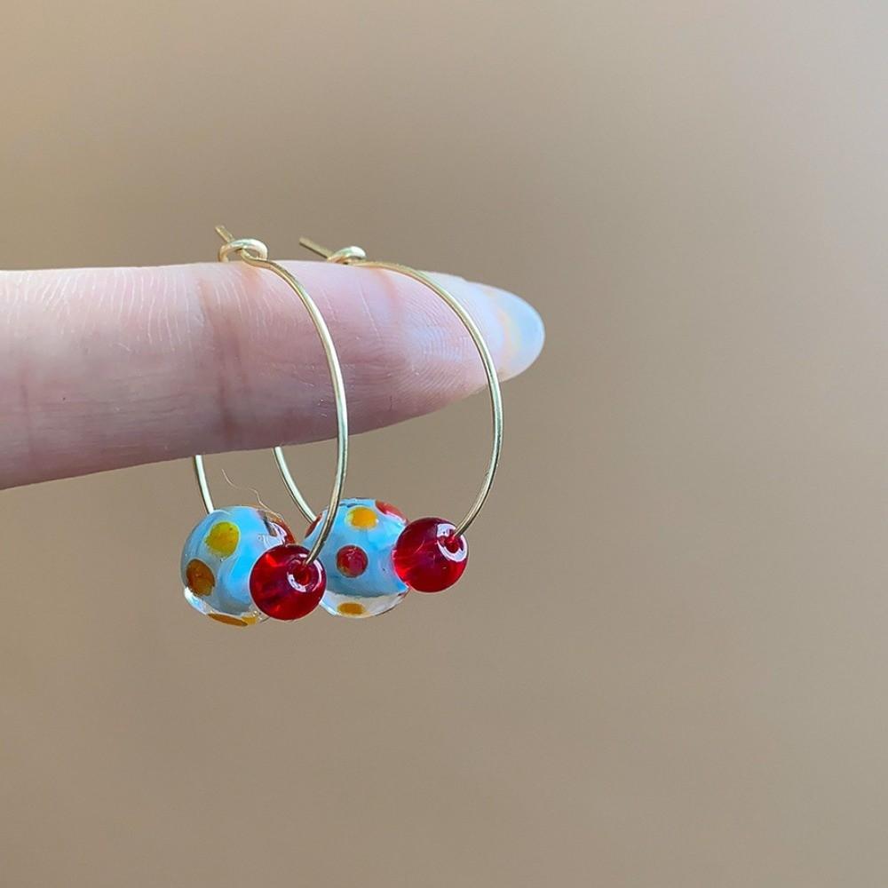 Retro Large Dangle Earrings Bead Stud Earrings New Crystal Ball Earrings  Gifts