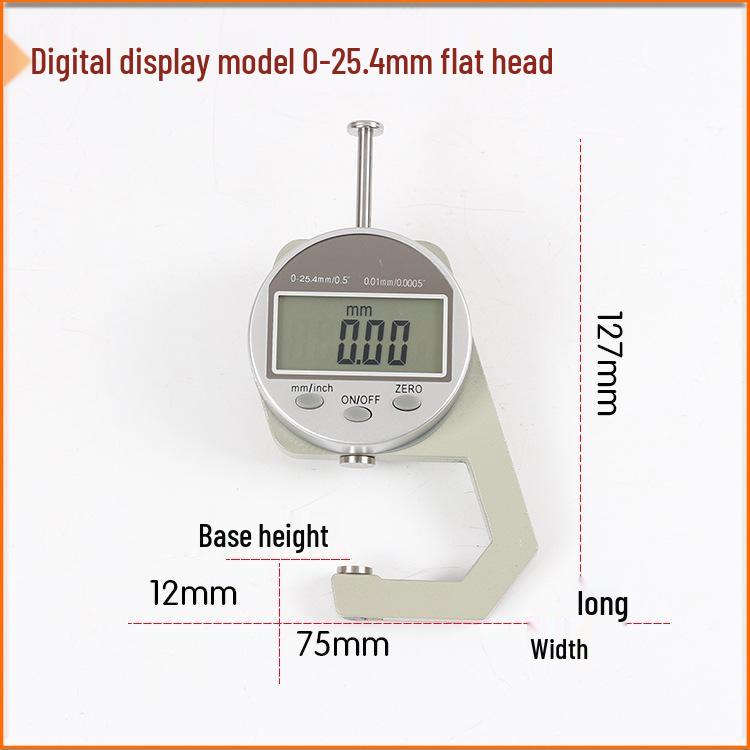 High Precision Digital Micrometer: Steel Pipe & Flat/Bent Pointed Head Thickness Gauge