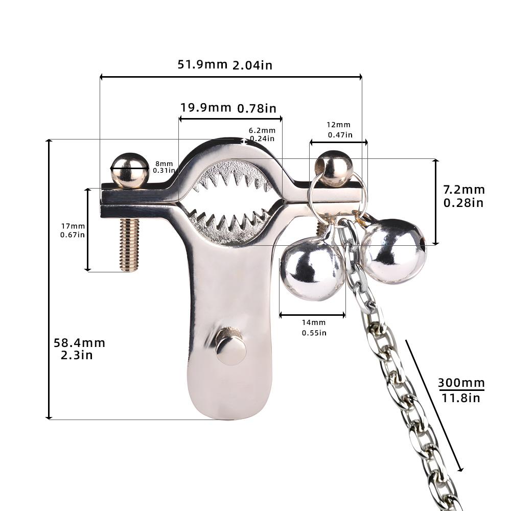 QKKQ Stainless Steel Animal Teeth Nipple Clamps With Adjustable Chain Breast Restraints Female Masturbation Sex Toys BDSM Slave