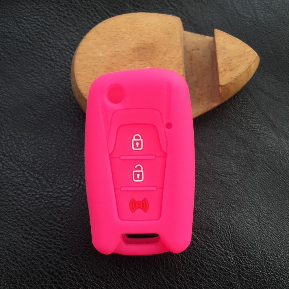 3 Button Silicone Car Key Cover Set Holder Case for SSANGYONG KORANDO Floding Key