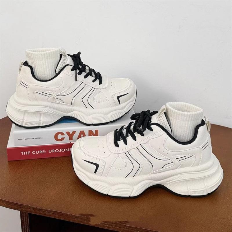 Trendy Dad Shoes for Women, Original New Design, High-Value Retro Versatile White Sneakers, Thick-Soled Casual Sports Shoes
