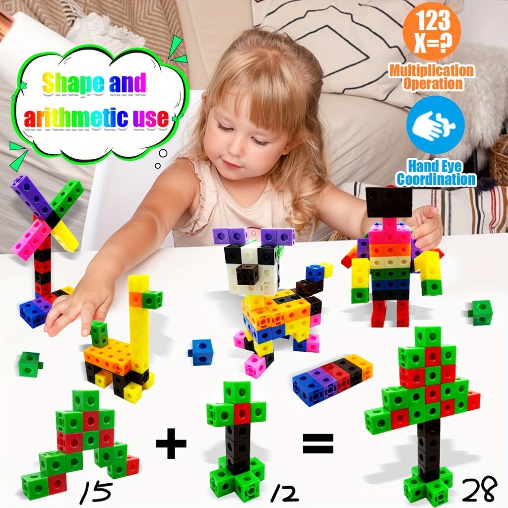 Set di 100 Cubi di Collegamento, Blocchi da Costruzione Metodo Educativo, Giocattolo Assemblato Divertente e Creativo, Regalo di Natale Halloween