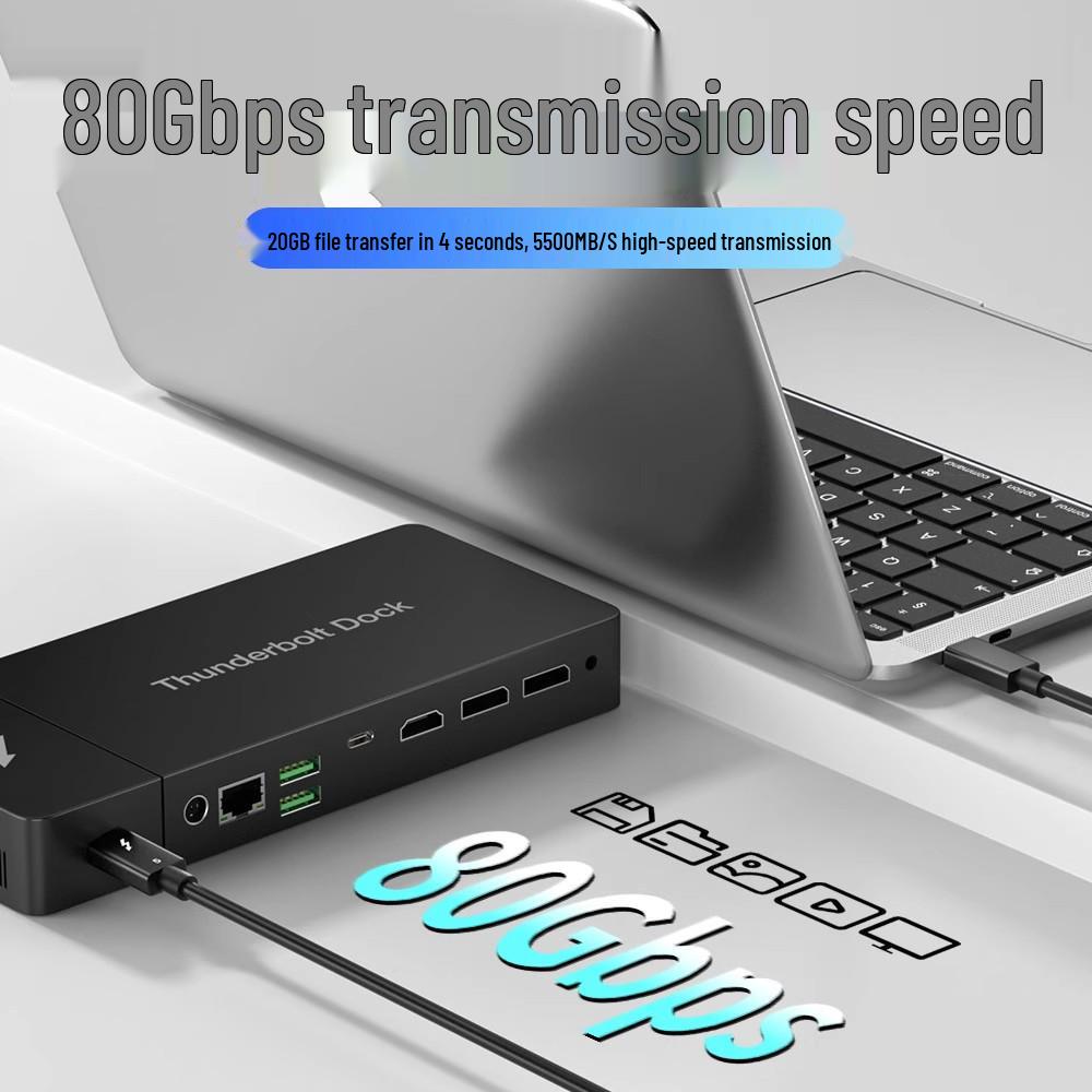 Thunderbolt 5 Data Cable: 120G High-Speed, 240W Fast Charging, 16K Screen Casting, Dual Type-C