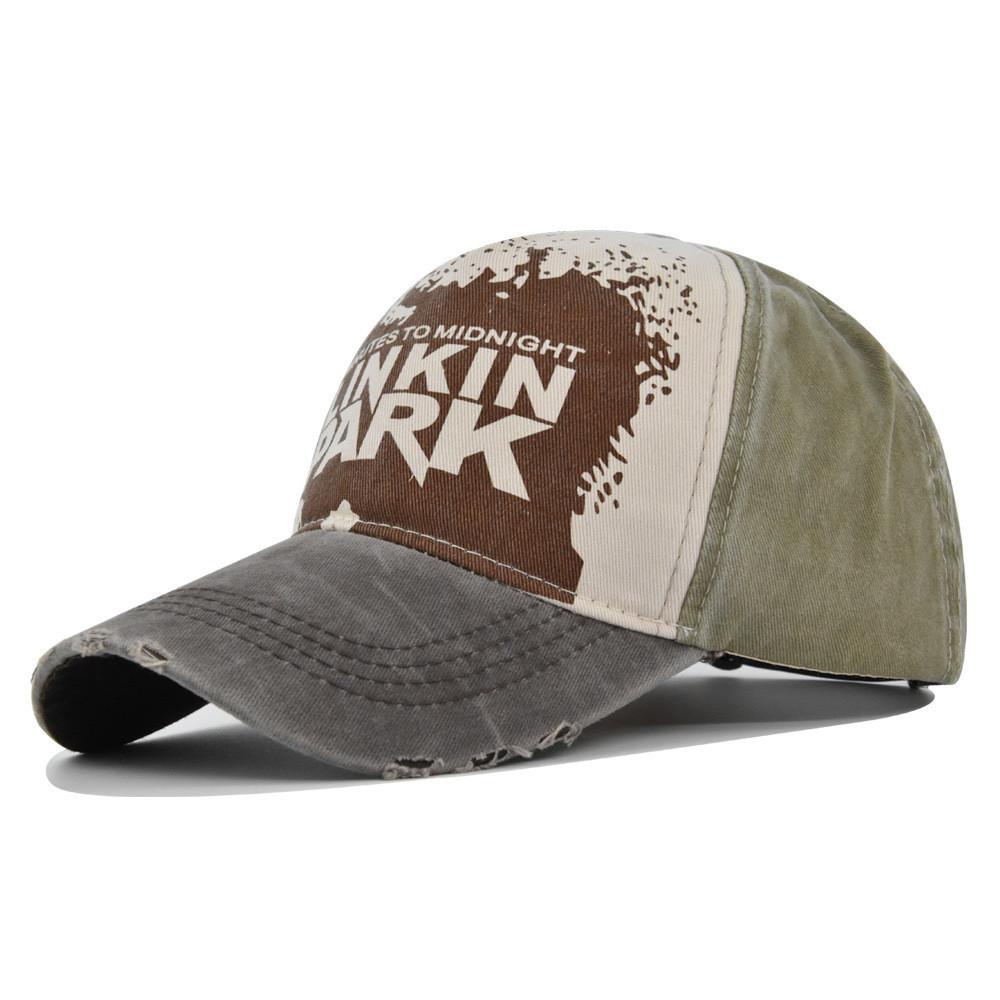 Linkin Graffiti Aufdruck Baseballkappe Baumwolle Lässig Verstellbar Sonnenschutz Atmungsaktive Mütze