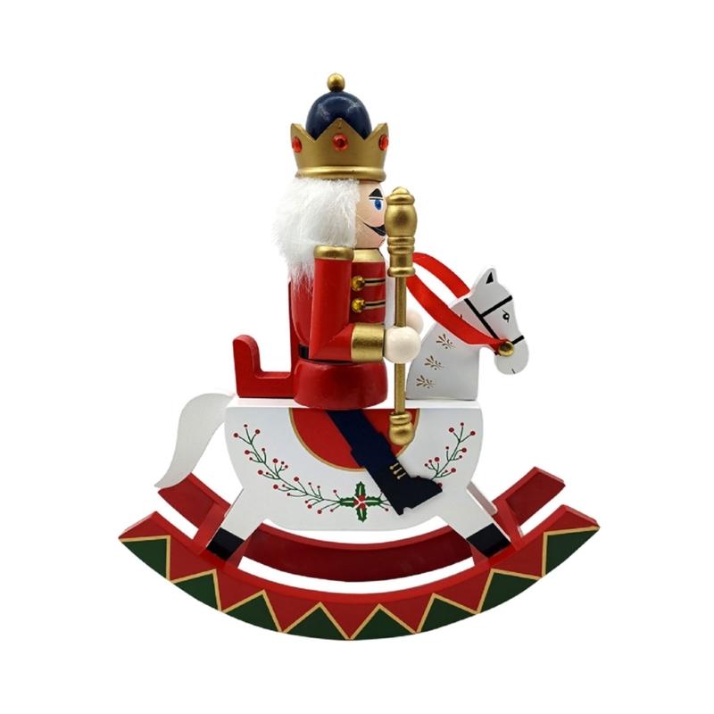 Festival Wood Nutcrackers Soldier Figures Wood Nutcrackers Soldier Toy Statue Christmas Celebration Table Centerpieces