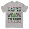 Oh What Fun It Is To Ride Bicycle Christmas T Shirt Funny Bike Cycling Xmas Tee