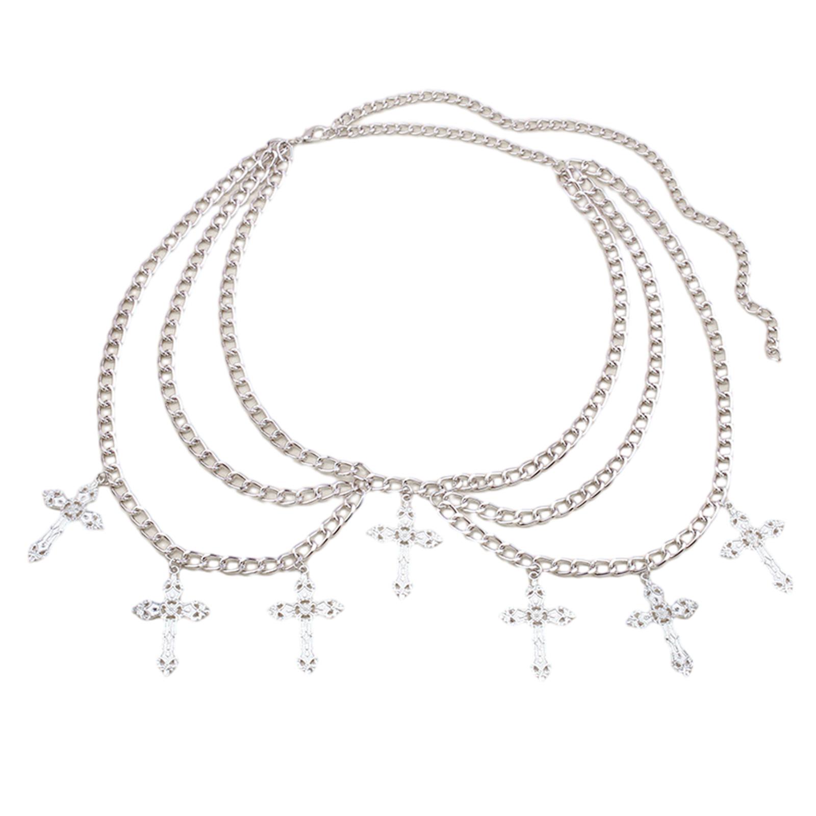 

Поясная цепочка Горячие шорты Многослойная цепочка Сексуальный металлический крест для вечеринки/клуба для банкетного костюма Бижутерия Пояс разноцветный