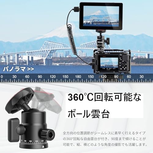 Ulanzi 2867 H28 Ball Head, 360° Rotating Panoramic Head for Cameras, with Cold Shoe Mount for Tripods and Monopods
