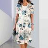 2025 Women's Dresses Floral Print Summer Elegant Dresses Female Short Sleeve Dress Fashion Casual Daily Clothes