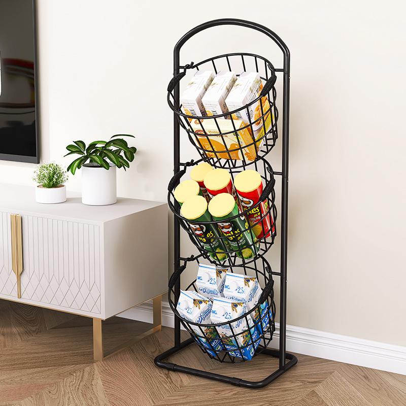 Household kitchen rack Floor-to-ceiling multi-functional storage rack Cabinet countertop Onion, ginger, garlic storage basket Vegetable rack