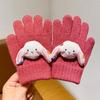 Candy Color Cute Animal Kids Knit Gloves Warm Full Finger Gloves  Riding