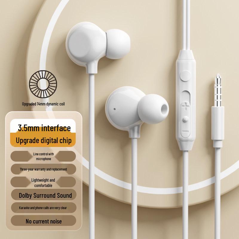 Genuine Wired Sleep Earphones with In-Ear High-Quality Sound, Noise Reduction, K-Singing, and Type-C Mobile Compatibility.