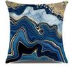 Home Decor Blue And Gold Marbled Pattern Pillow Covers Pattern Cushion Cover Suitable For Sofa Bedroom Car Pillow Cover