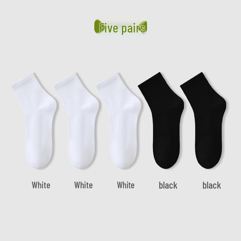 Men's Mid-Calf Pure Cotton Sport Socks - Deodorant, Anti-Slip, Casual Wear for Spring and Autumn