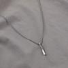 Fashion Stainless Steel Curved Bar Necklace Unisex Double Chain Metal Pendant Accessory