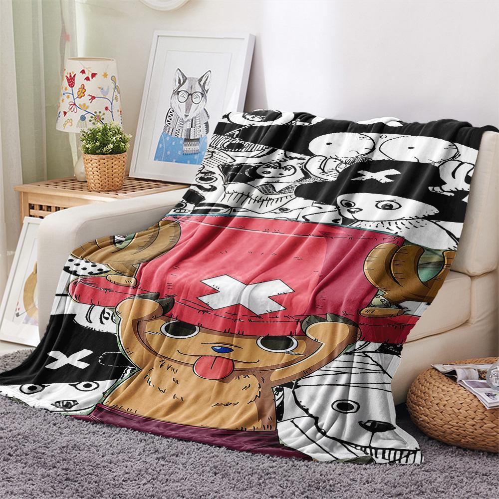 1 Stück One Piece Tony Tony Chopper Gemusterte Flanelldecke Geeignet für Alle Jahreszeiten Für Heimdekoration Wärme Und Komfort Geschenke Feiertagsgeschenk