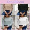 Long Sleeve T Shirt With Embroidered Lace Insert And Waffle Knit For Casual Wear
